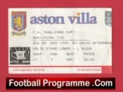 Crystal Palace v Manchester United 1995 – FA Cup Semi Final Football Ticket