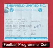 Sheffield United v Manchester United 1995 – Football Ticket