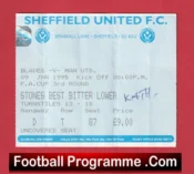 Sheffield United v Manchester United 1995 – Football Ticket