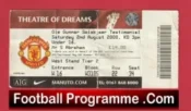 Manchester United Ole Gunnar Solskjaer 2008 – Testimonial Match Ticket