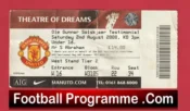 Manchester United Ole Gunnar Solskjaer 2008 – Testimonial Match Ticket