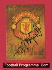 Manchester United Manager Alex Ferguson Autographed Signed Football Card Man Utd