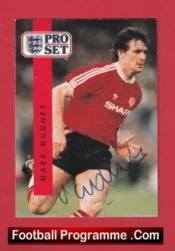 Manchester United Mark Hughes Autograph Signed Football Card Man Utd