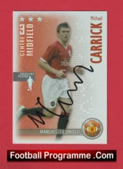 Manchester United Michael Carrick Autograph Signed Football Card Man Utd
