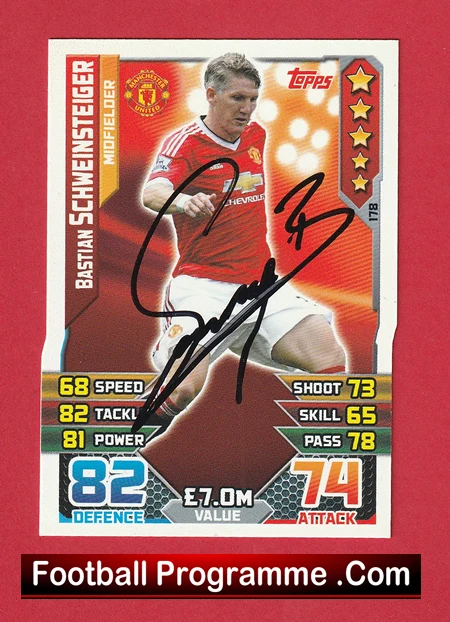 Manchester United Bastian Schweinsteiger Autograph Signed Football Card Man Utd - Image 2