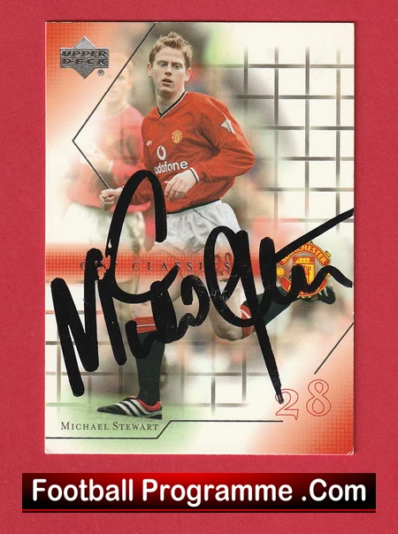 Manchester United Michael Stewart Autograph Signed Football Card Man Utd - Image 2