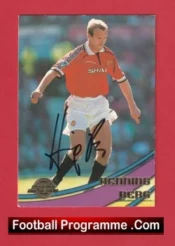Manchester United Henning Berg Autograph Signed Football Card Man Utd