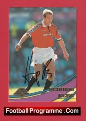 Manchester United Henning Berg Autograph Signed Football Card Man Utd