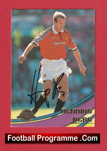 Manchester United Henning Berg Autograph Signed Football Card Man Utd - Image 2