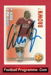 Manchester United Wes Brown Autograph Signed Football Card Man Utd