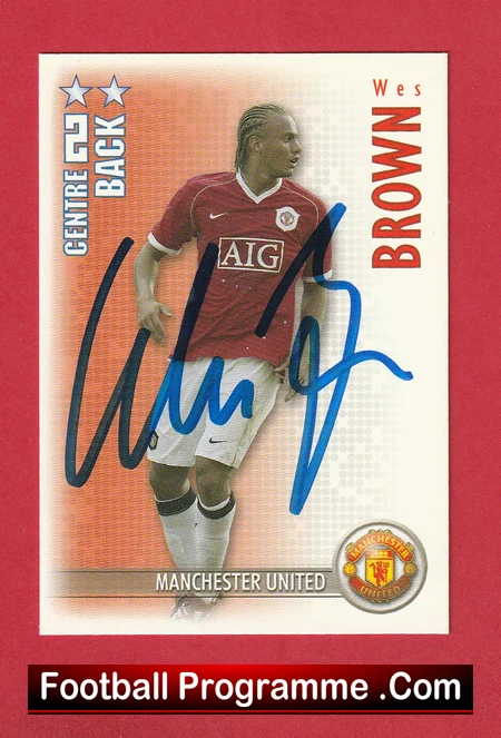 Manchester United Wes Brown Autograph Signed Football Card Man Utd - Image 2