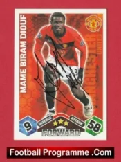 Manchester United Mame Biram Diouf Autograph Signed Football Card Man Utd
