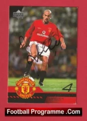 Manchester United Juan Sebastian Veron Autograph Signed Football Card Man Utd