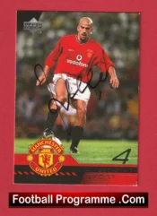 Manchester United Juan Sebastian Veron Autograph Signed Football Card Man Utd