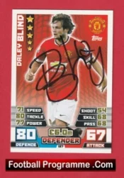 Manchester United Daley Blind Autograph Signed Football Card Man Utd