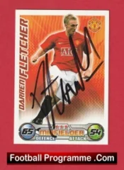 Manchester United Darren Fletcher Autograph Signed Football Card Man Utd
