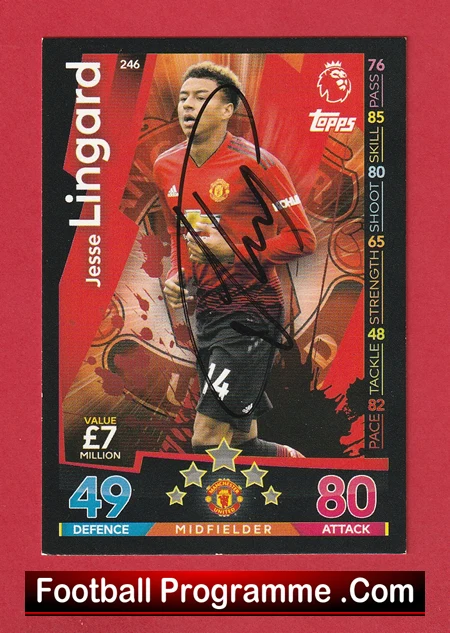 Manchester United Jesse Lingard Autograph Signed Football Card Man Utd - Image 2