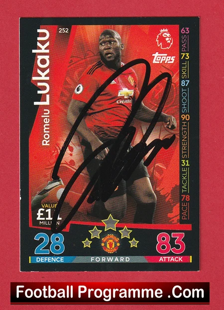 Manchester United Romelu Lukaku Autograph Signed Football Card Man Utd - Image 2