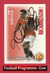 Manchester United Kieran Richardson Autographed Signed Football Card Man Utd