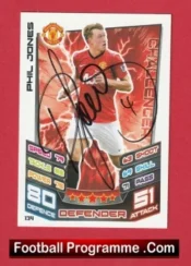 Manchester United Phil Jones Autographed Signed Football Card Man Utd