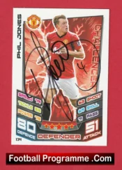 Manchester United Phil Jones Autographed Signed Football Card Man Utd