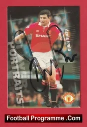 Manchester United Denis Irwin Autographed Signed Football Card Man Utd