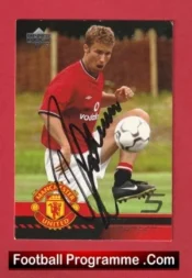 Manchester United Ronny Johnsen Autographed Signed Football Card Man Utd