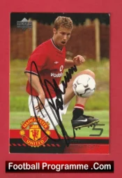 Manchester United Ronny Johnsen Autographed Signed Football Card Man Utd