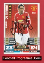 Manchester United Angel Di Maria Autograph Signed Football Card Man Utd