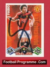Manchester United Fabio Da Silva Autographed Signed Football Card Man Utd