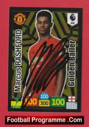 Manchester United Marcus Rashford Autograph Signed Football Card