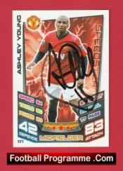 Manchester United Ashley Young Autographed Signed Football Card Man Utd