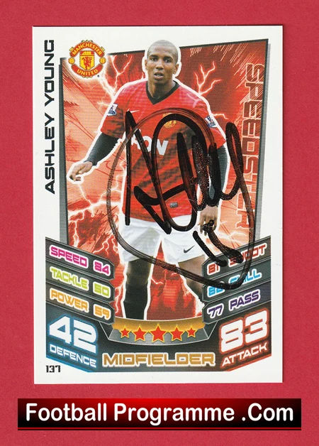 Manchester United Ashley Young Autographed Signed Football Card Man Utd - Image 2