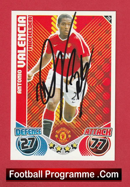 Manchester United Antonio Valencia Autographed Signed Football Card Man Utd - Image 2