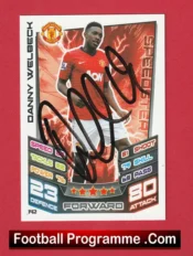 Manchester United Danny Welbeck Autograph Signed Football Card Man Utd