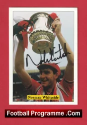 Manchester United Norman Whiteside Autograph Signed Football Card Man Utd