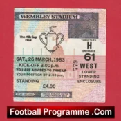 Manchester United v Liverpool 1983 – League Cup Final Ticket