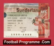 Sunderland v Manchester United 2000 – Football Ticket