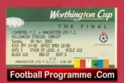 Manchester United v Liverpool 2003 – League Cup Final Match Ticket