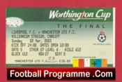 Manchester United v Liverpool 2003 – League Cup Final Match Ticket