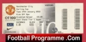 Manchester United v Manchester City 2010 – League Cup Match Ticket