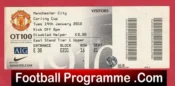 Manchester United v Manchester City 2010 – League Cup Match Ticket