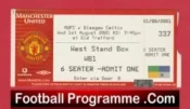 Manchester United v Glasgow Celtic 2001 – Ryan Giggs Testimonial Ticket