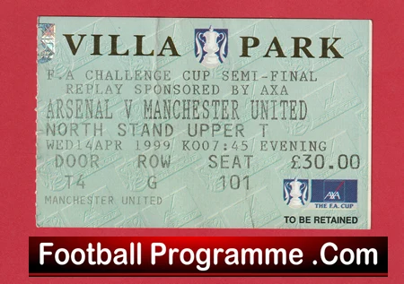 Arsenal v Manchester United 1999 - Ticket THE Giggs Wonder Goal - Image 2