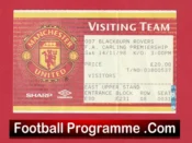 Manchester United v Blackburn Rovers 1998 – Ticket Treble Season