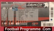Manchester United v Aston Villa 2010 – Ticket League Cup Final Ticket