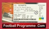 Manchester United v Southampton 2005 – Ticket – Match Not Played