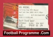 Manchester United v Arsenal 2004 – Match Ticket