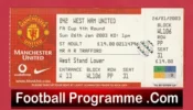 Manchester United v West Ham United 2003 – FA Cup Match Ticket