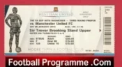 West Ham United v Manchester United 2013 – Match Ticket